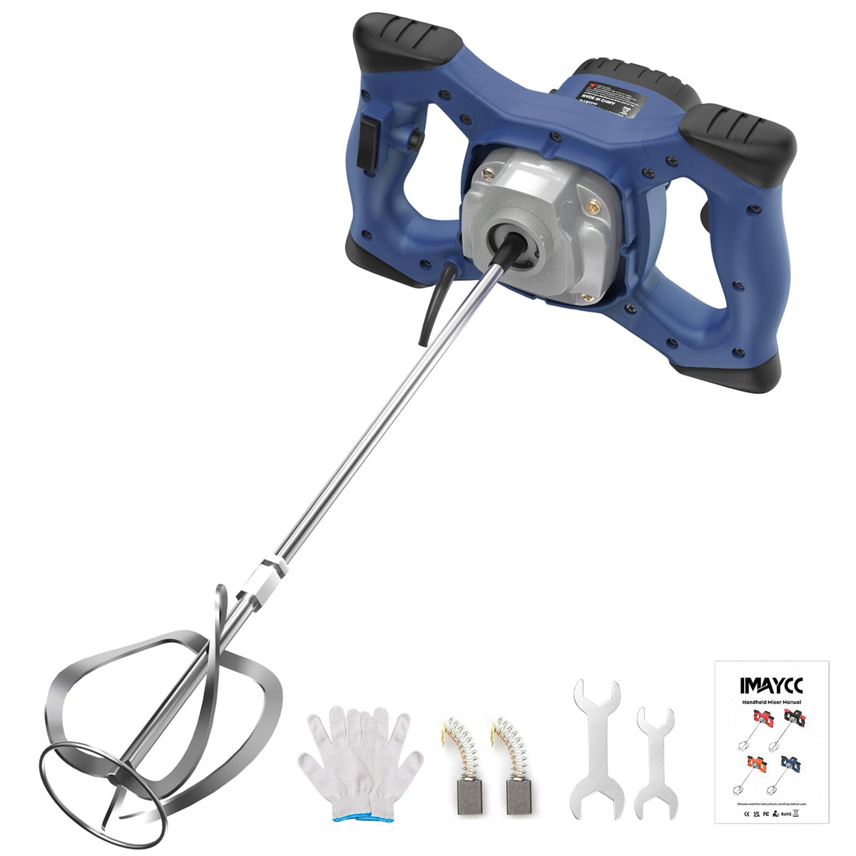 IMAYCC Handheld Cement Mixer top view showing compact design for easy handling