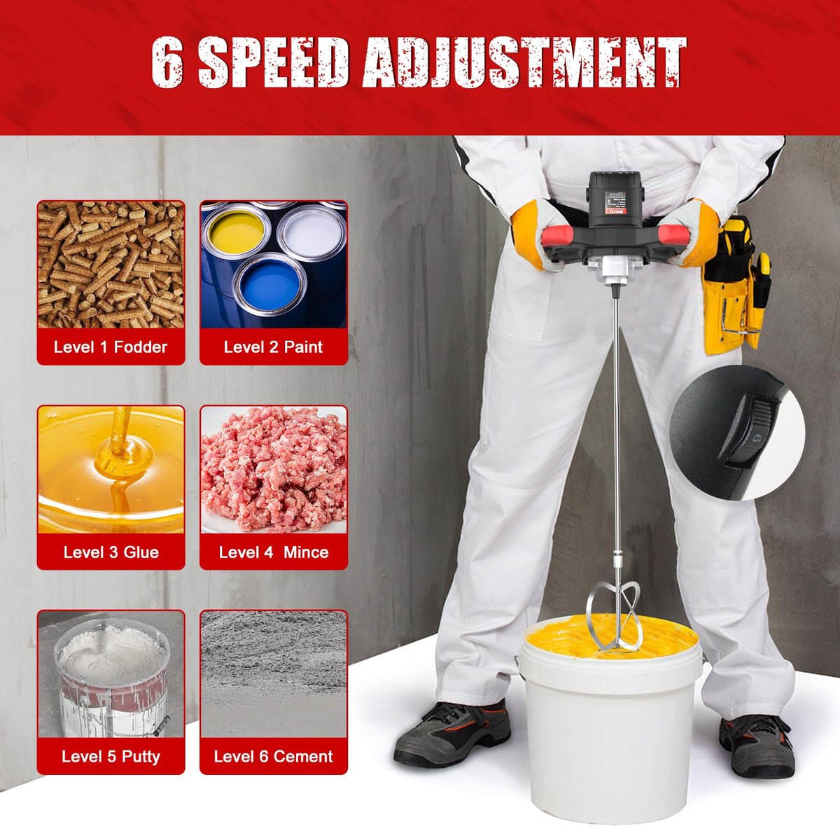 Overheating protection design offers safer operation during long mixing sessions.