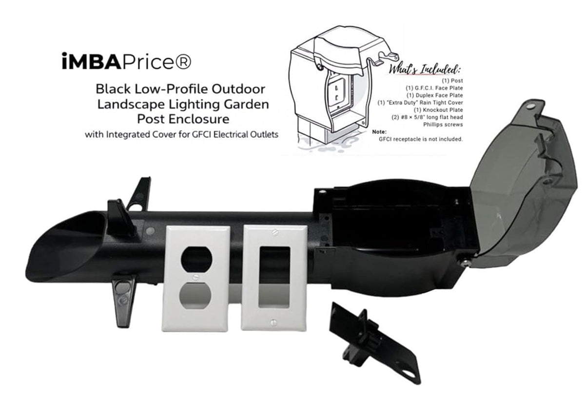 Integrated cover on iMBAPrice IMBA-GPD19B-1 guards the outlet from rain and dust