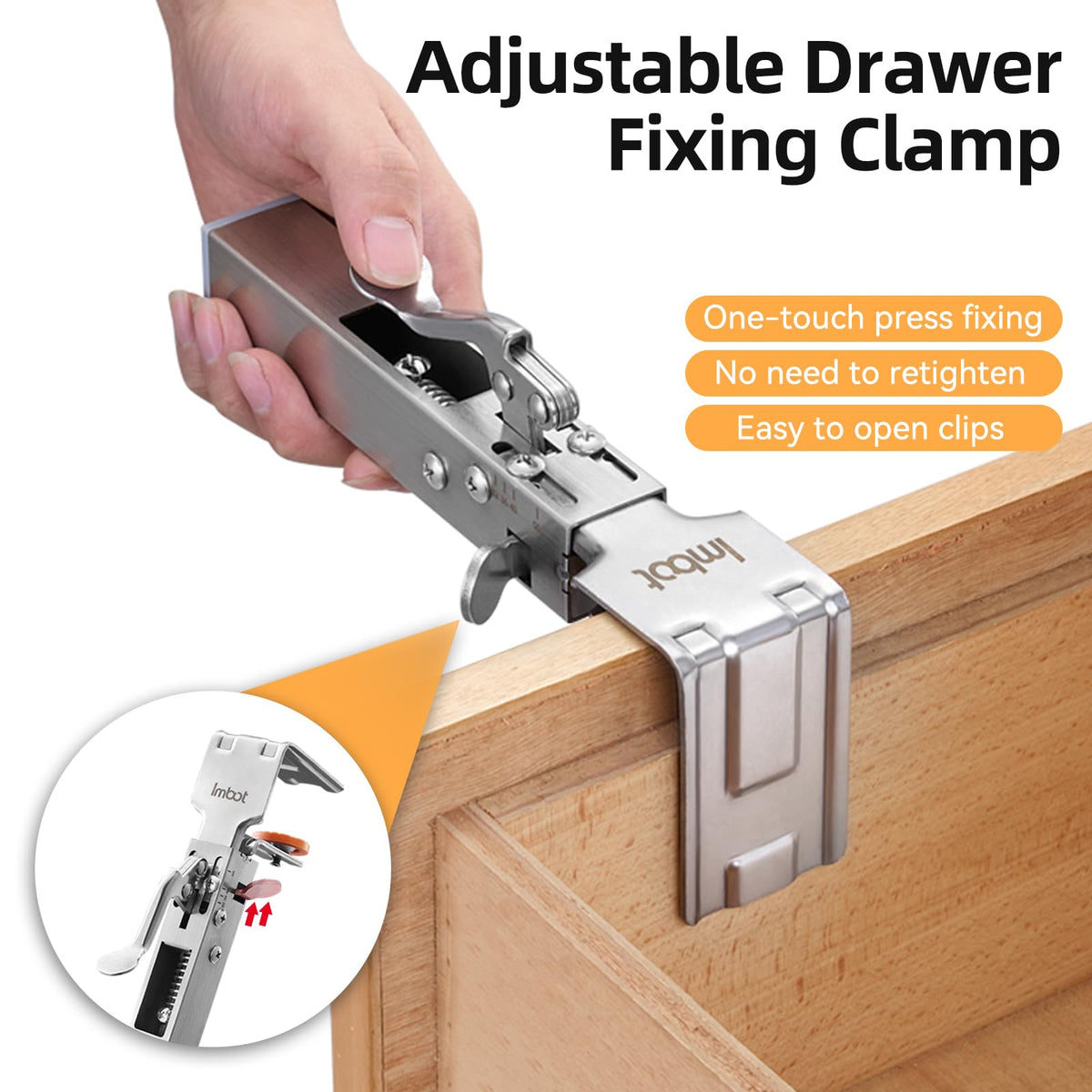Imbot cabinet installation tool designed for woodworking projects.