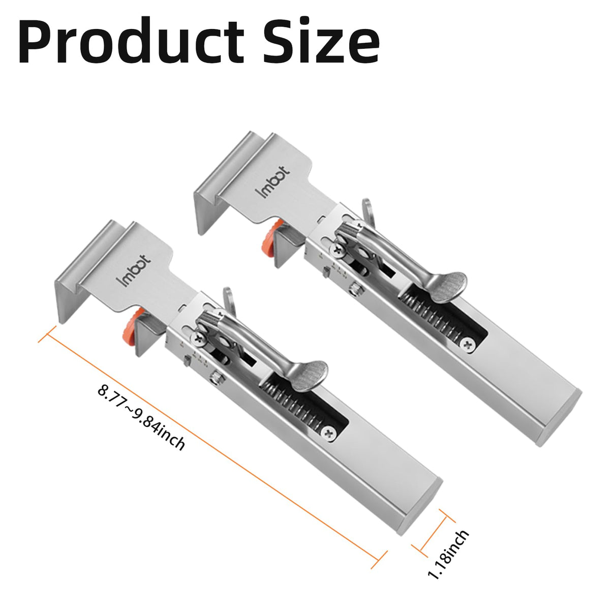Imbot adjustable clamps fit widths from 21 to 50 mm.