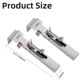 Imbot adjustable clamps fit widths from 21 to 50 mm.