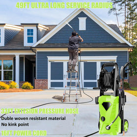 Imdot 33ft hose reaches across driveways and patios with minimal repositioning.