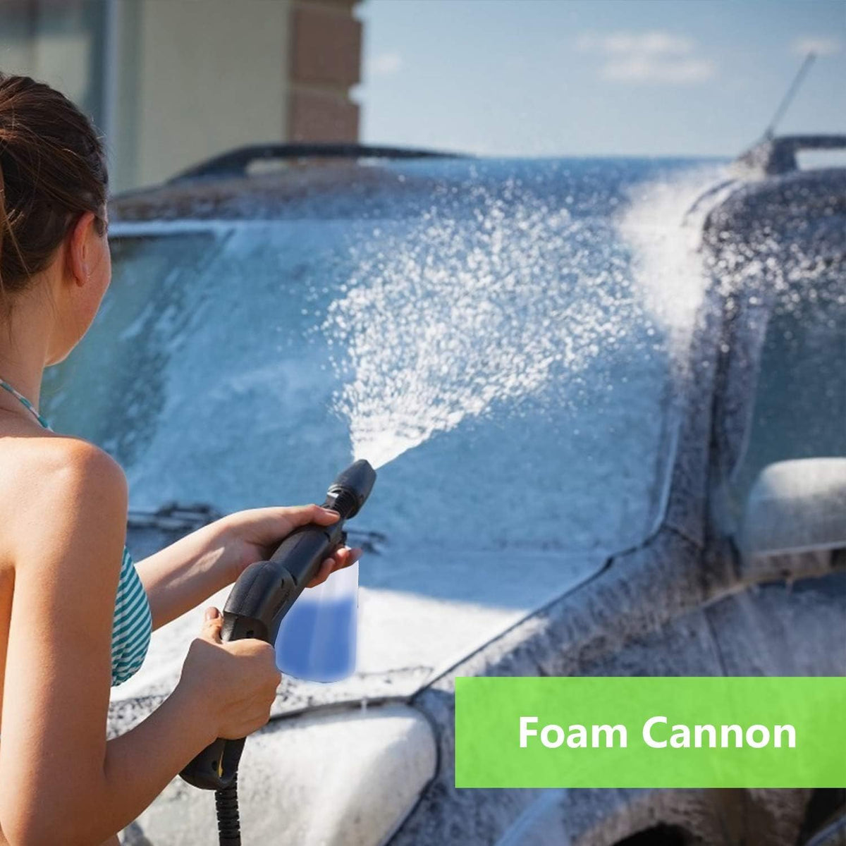 Imdot blue pressure washer powers through dirt for simple home use.