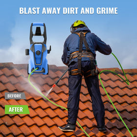 Imdot pressure washer 33ft hose for extended reach.
