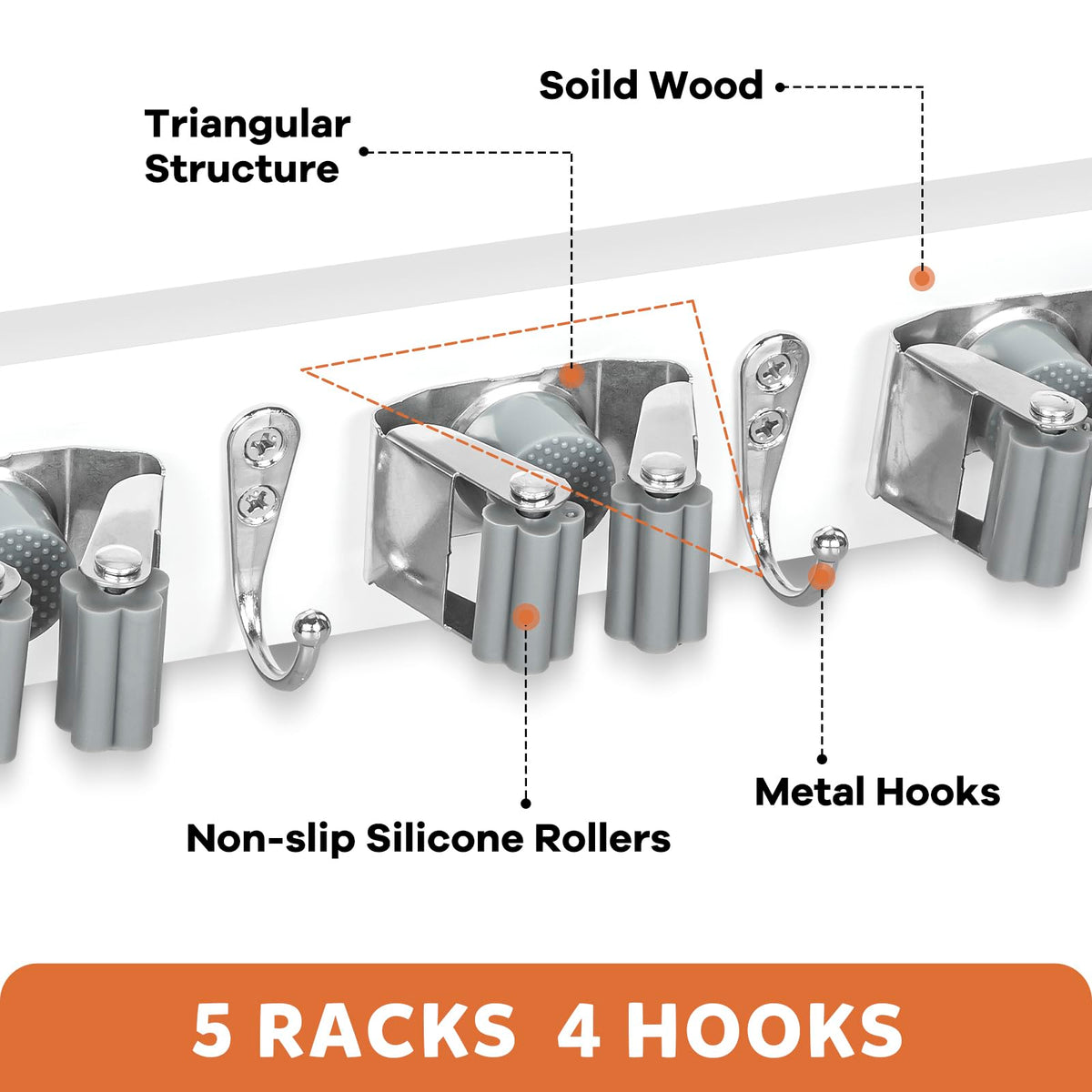 IMILLET broom holder in laundry room adds rustic storage and easy access