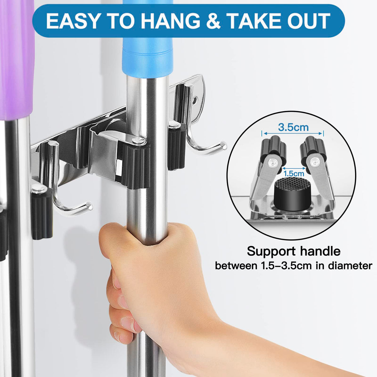 IMILLET front-entry roller design for one-handed broom insertion and removal