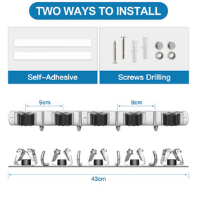 IMILLET versatile broom mop storage suitable for laundry, kitchen, garage, and shed