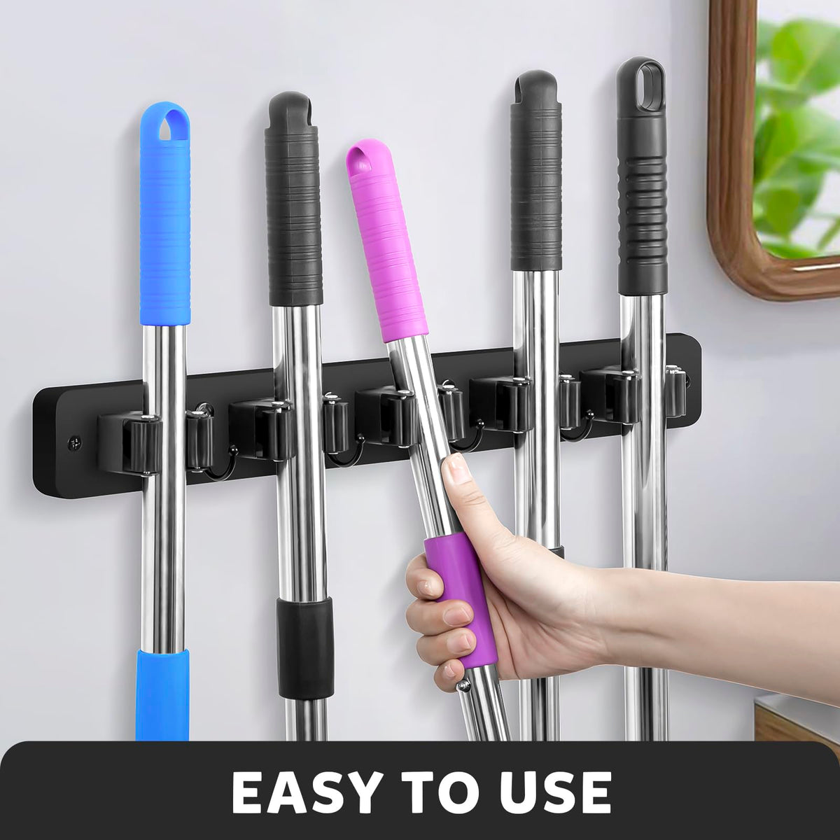 IMILLET rustic wood and matte black finish design complements laundry rooms and garages