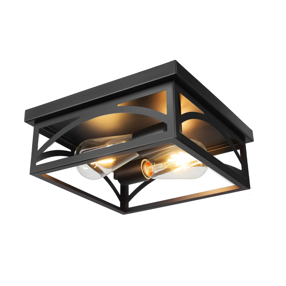 imizdlum black square flush mount light enhances hallways with vintage charm