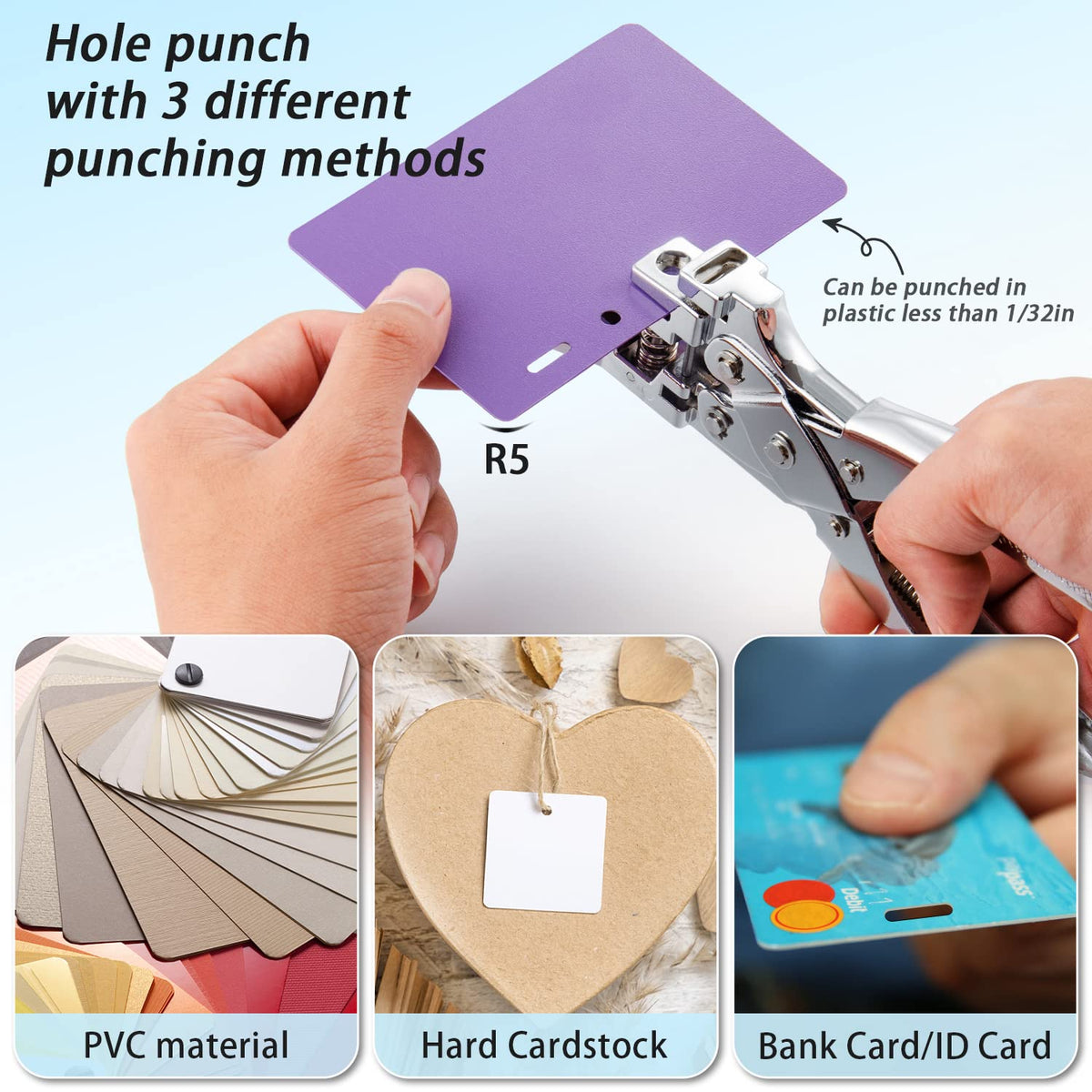 IMLIKE three-in-one punch demonstrates slot, round, and corner rounding in one tool