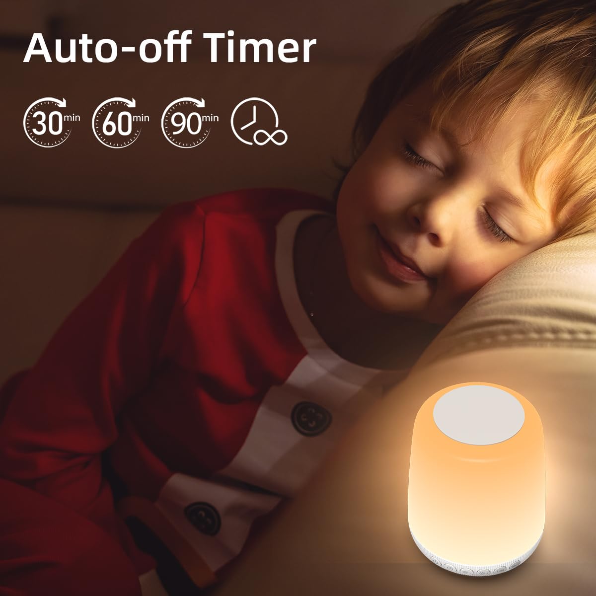 Imosleep night light rechargeable battery with USB charging for cordless use