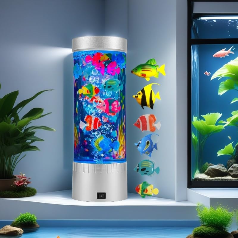 impcenst Bubble Fish Lamp in a kids room creating a playful soothing atmosphere.