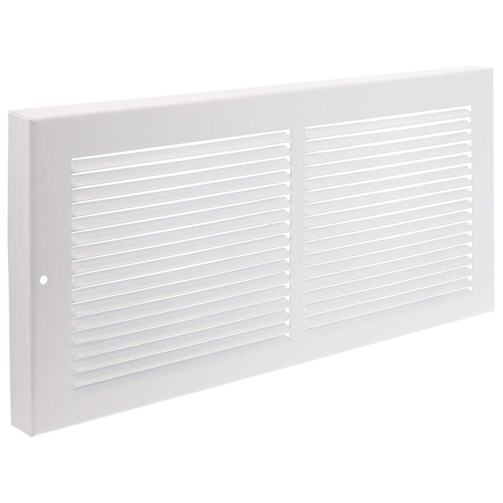 Imperial RG0033 louvered steel baseboard grille in white improves airflow and aesthetics.