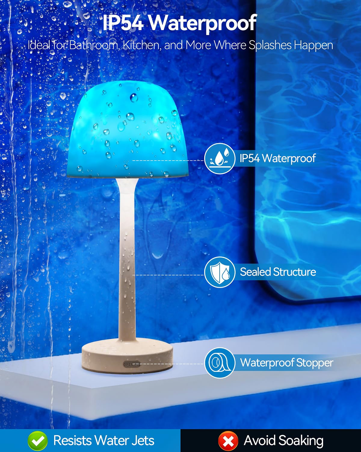 IMPREMEY ocean wave projector delivers dynamic color effects in the bath