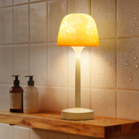 IMPREMEY rechargeable shower lamp inside shower provides ambient lighting for a spa-like bath