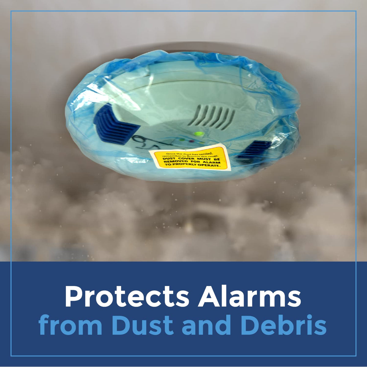 IMPRESA dust debris barrier for smoke detectors keeps alarms clean while remodeling.
