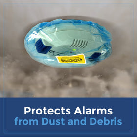 IMPRESA dust debris barrier for smoke detectors keeps alarms clean while remodeling.