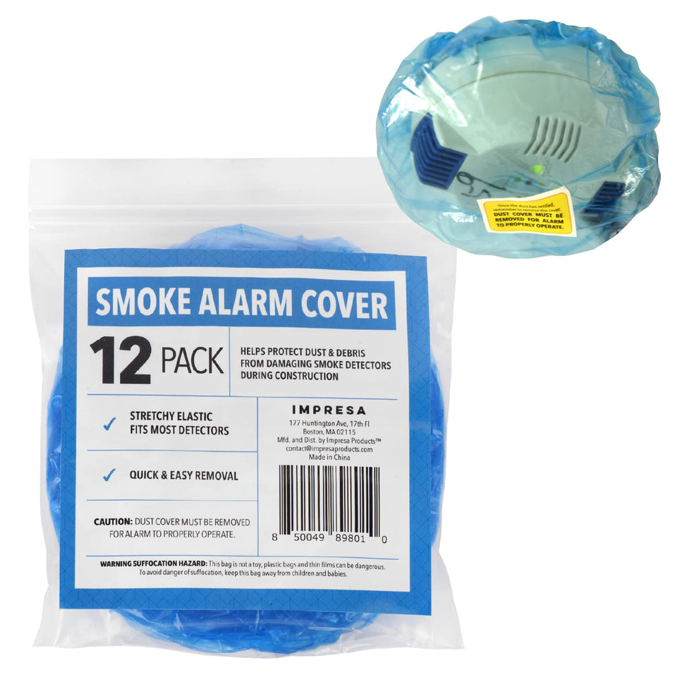 IMPRESA 12-pack temporary smoke detector covers protect detectors during renovations.