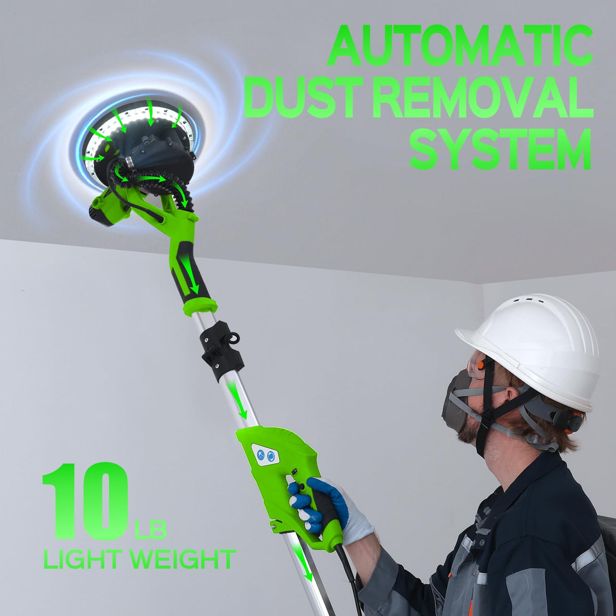 IMQUALI sander with extendable handle for adjustable working heights