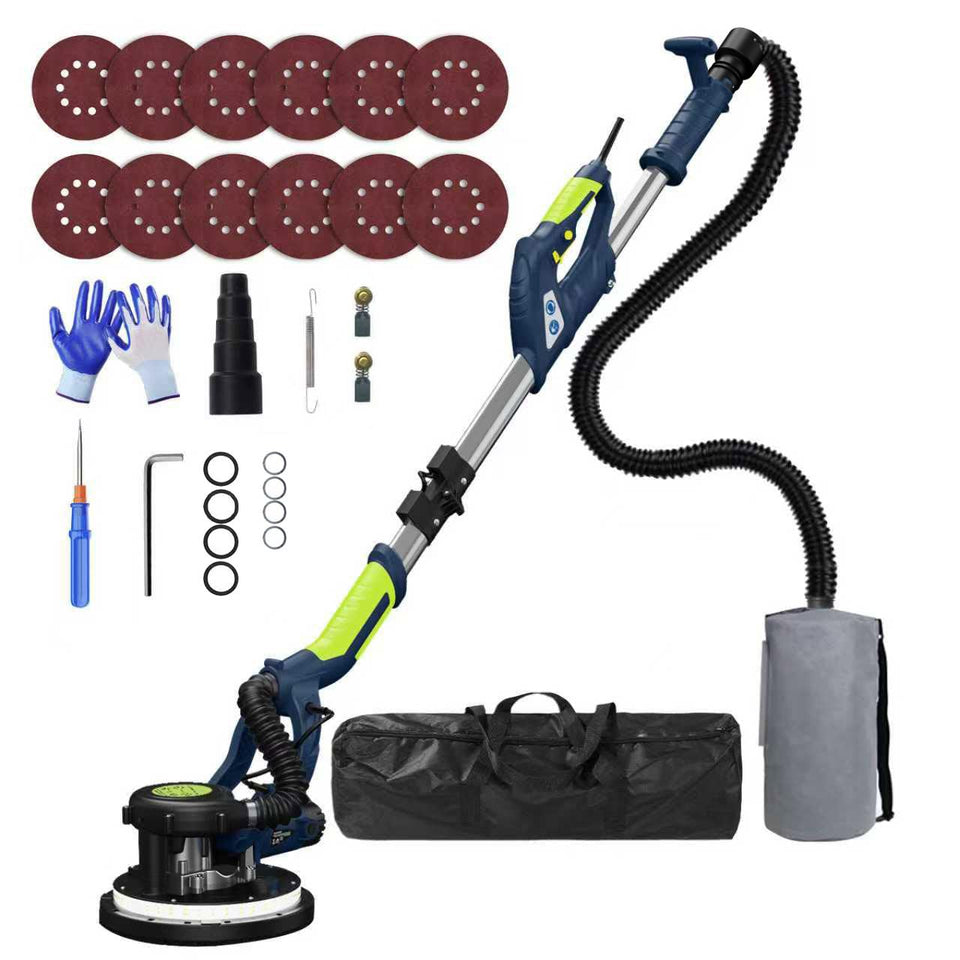 IMQUALI Drywall Sander with extended extension rod reaching high ceilings for popcorn removal.