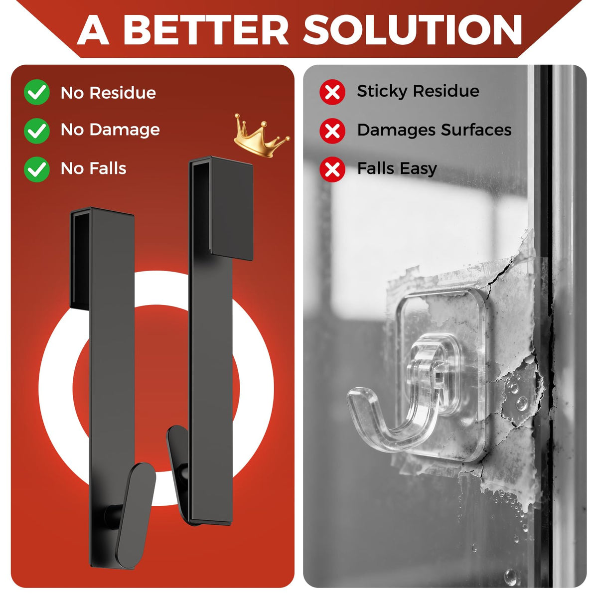IMUMU rust-proof stainless steel hook withstands humidity in bathrooms.