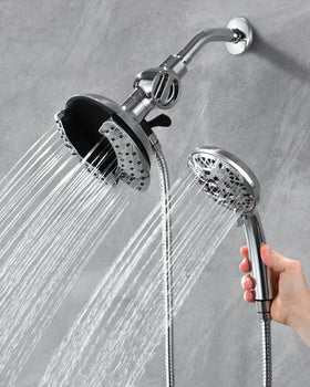 INAVAMZ rain shower head delivers broad coverage for a refreshing rinse.