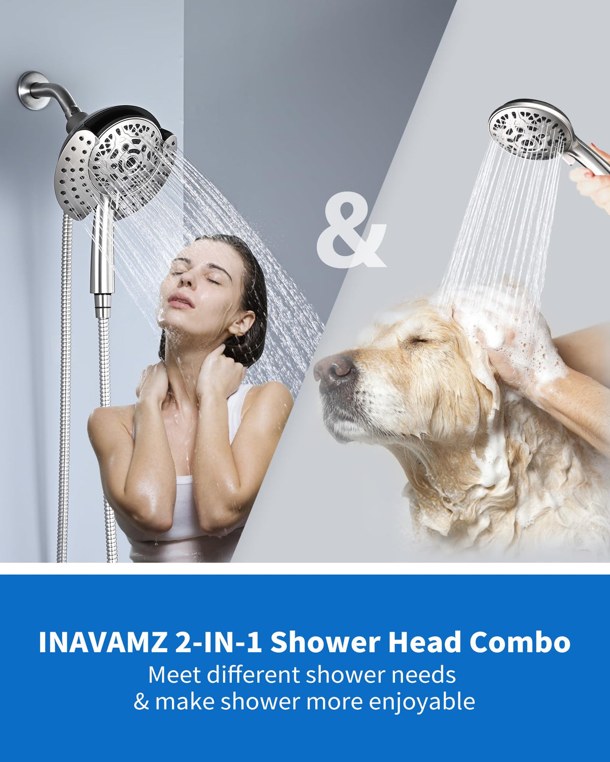 INAVAMZ bathroom setup with nickel finish demonstrates space-saving design.