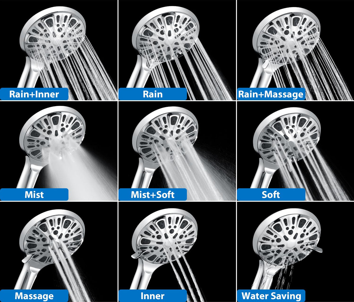 INAVAMZ dual shower head combo delivers simultaneous full-coverage flow.