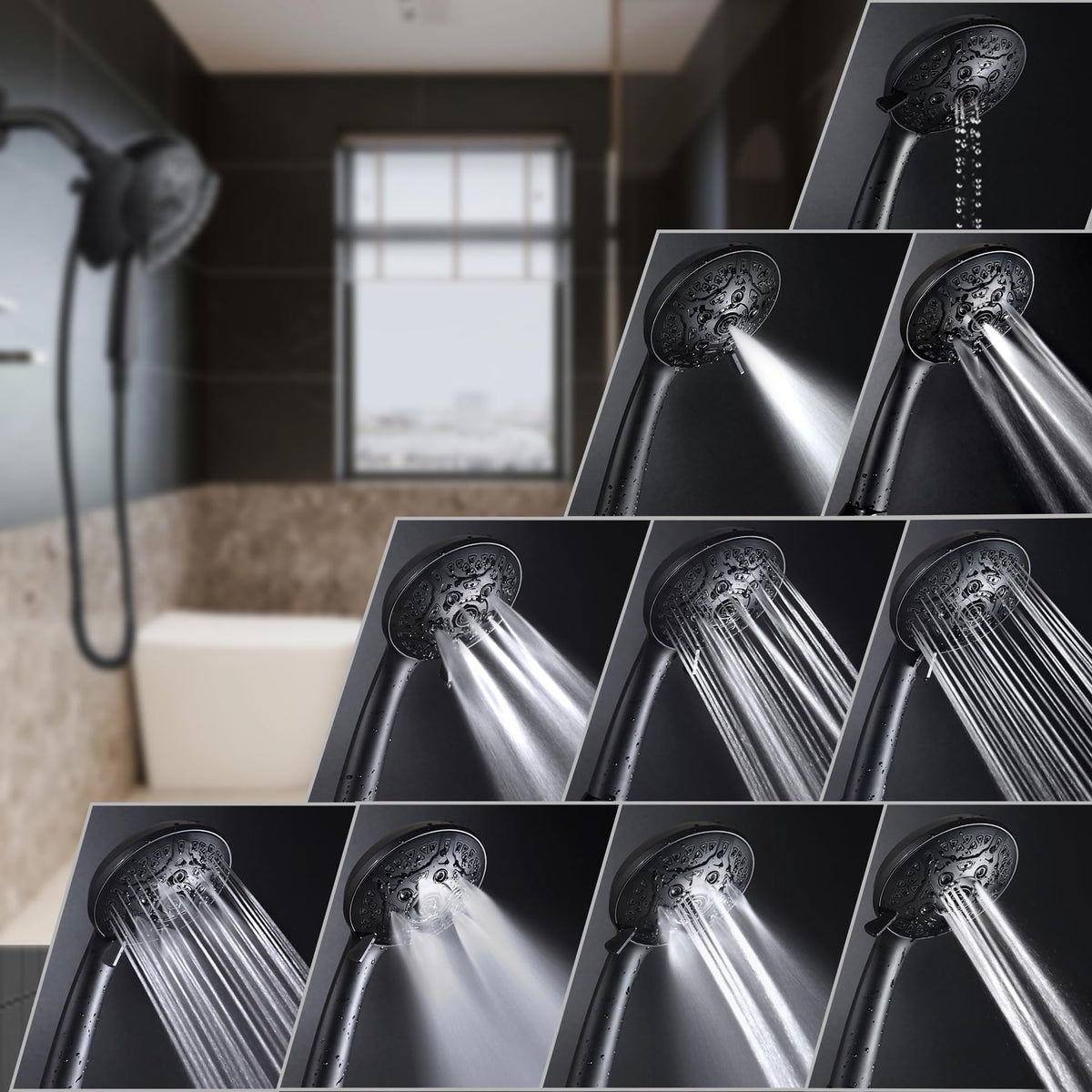 INAVAMZ handheld shower head with hose for flexible cleaning