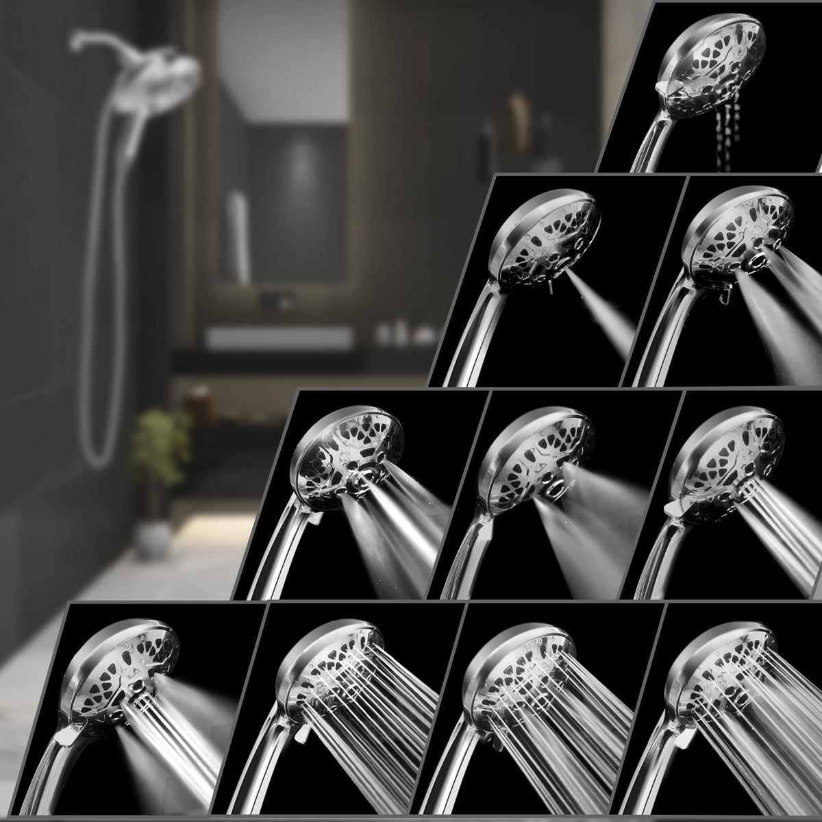 INAVAMZ rotatable stainless steel hose prevents tangles during showers