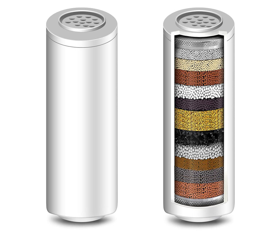 INAVAMZ 2-pack shower filter cartridge reduces chlorine for gentler skin and hair.