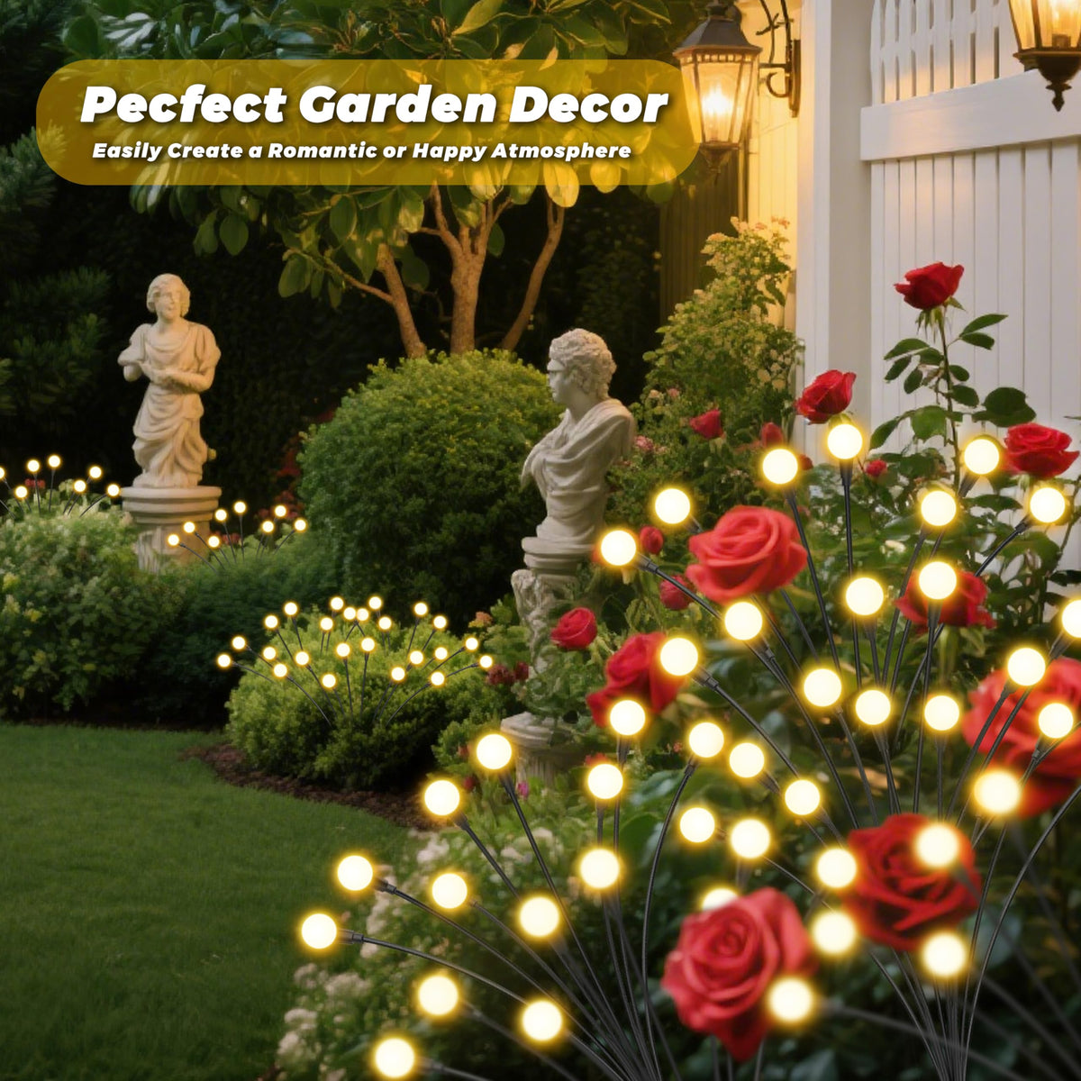 InBoboli solar firefly warm white glow for evenings on patios.