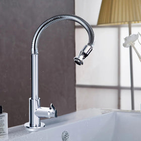 Inchant deck-mounted chrome finish faucet for a sleek, modern look.