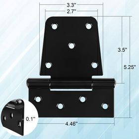 Inchoco black iron finish barn door hinges with weather resistance.