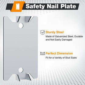 Inchoco nail plate guard galvanized steel construction emphasizes durability.