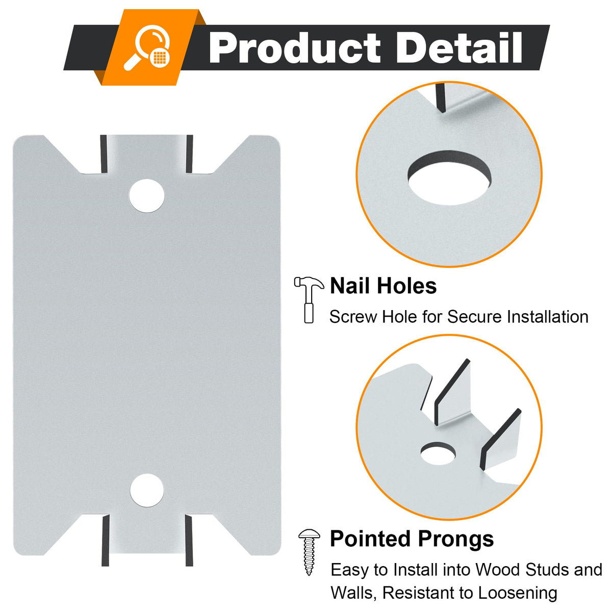 Inchoco nail plate guard packaging shows a 50-piece pack for renovations.