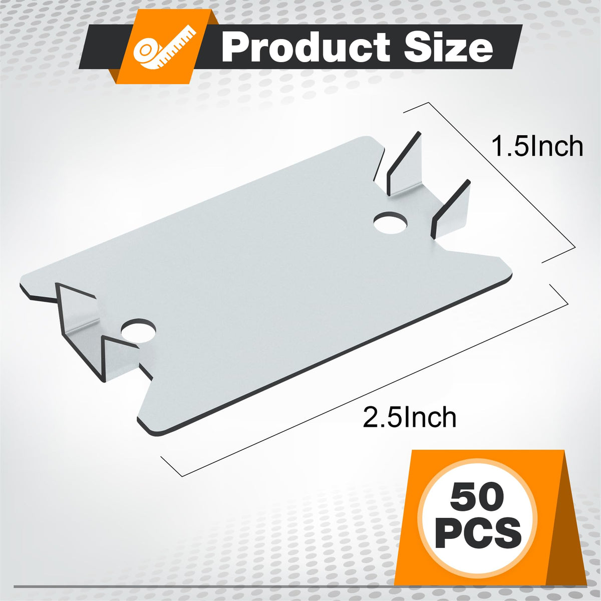 Inchoco nail plate guard side view highlights sharp prongs for secure installation in wood.