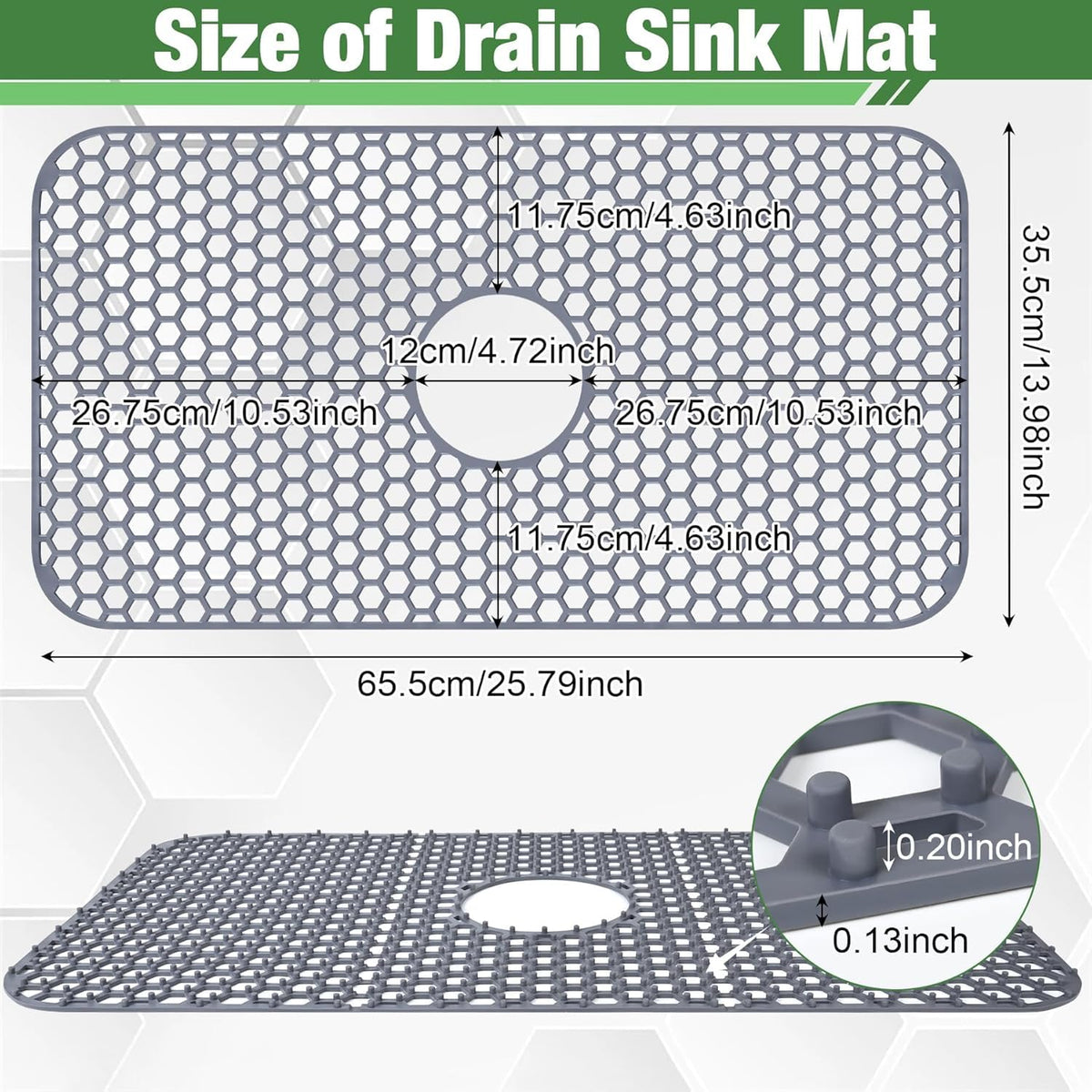 Inchoco silicone material mat for kitchen sinks is odorless and safe for daily use