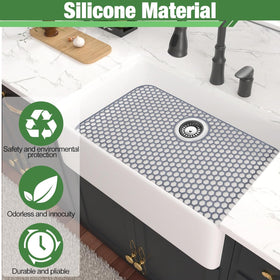 Inchoco Sink Protectors Mat anti-slip-bottom prevents sliding during use.