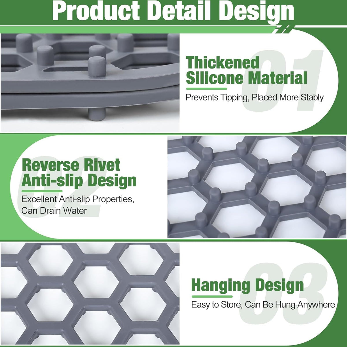 Inchoco Sink Protectors Mat silicone-material offers safe, odorless protection.