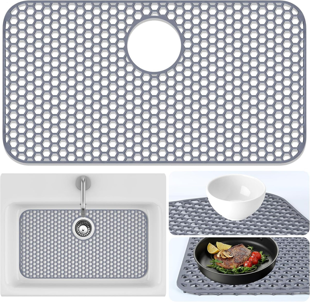 Inchoco Sink Protectors Mat size-fit for diverse sinks protects countertops.
