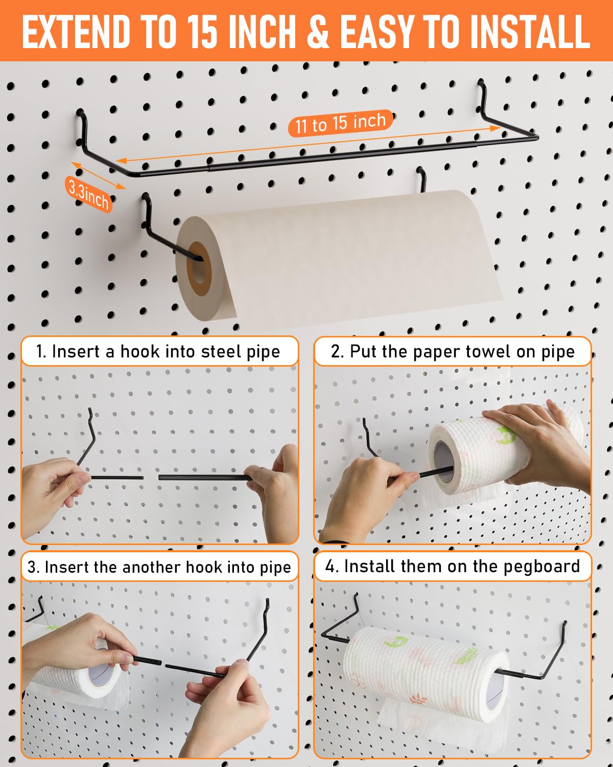 INCLY 1/4-inch pegboard compatibility enables simple installation and flexible use.