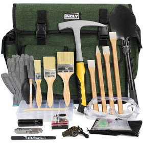 INCLY rock hammer kit with 33.8 oz head for field rock breaking