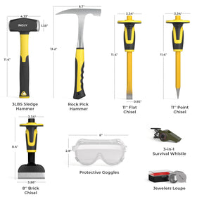 INCLY 3lb sledge hammer ready for heavy strikes on tough materials