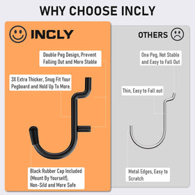 INCLY 3x thicker hooks with stabilizers prevent shaking