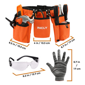 INCLY 95 PCS Kids Tool Set Belt and Bag for organized transport