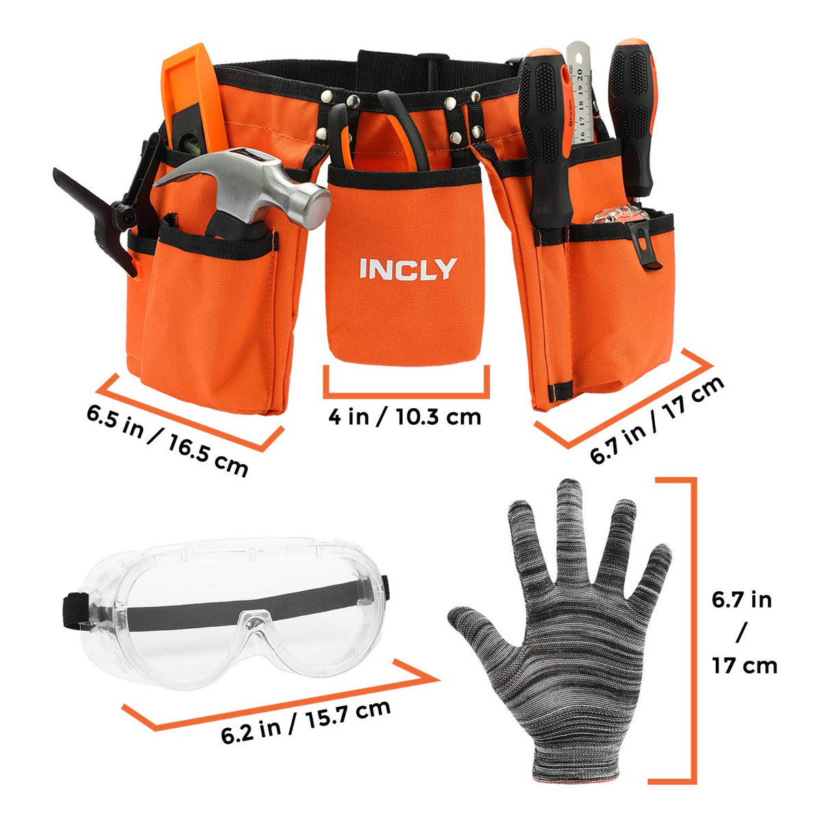 INCLY adjustable waist fits 20-32 inches for growing young crafters.
