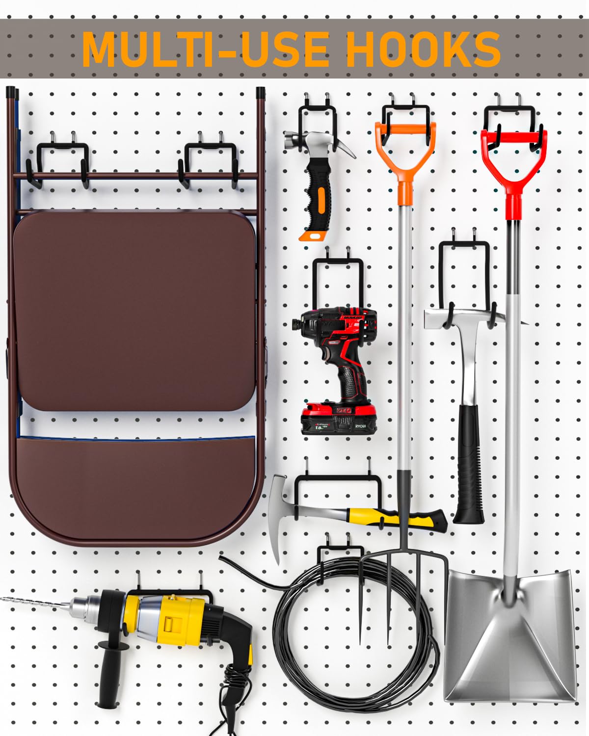 INCLY double-arm hook sets maximizing space and security