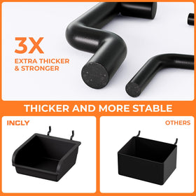 INCLY extra thick steel pegboard hooks resist wear for garage use
